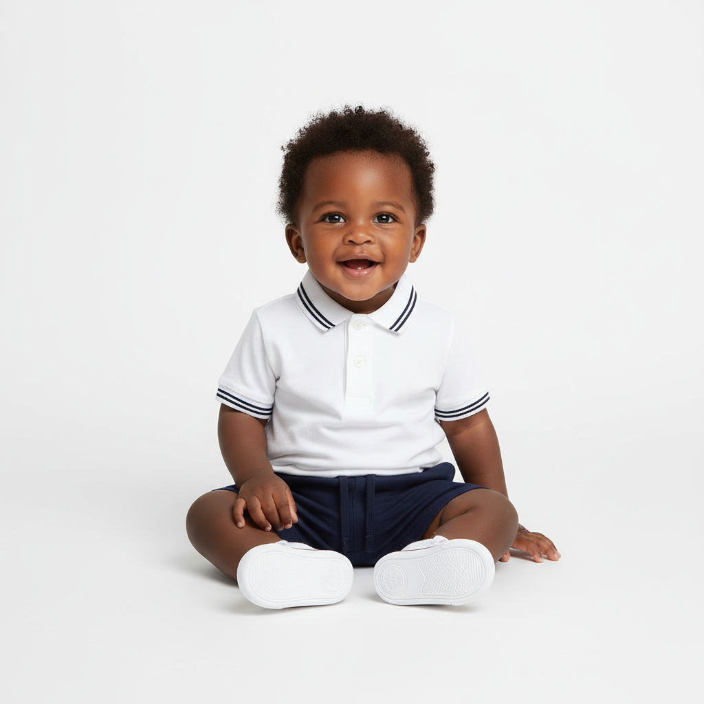 Baby Boy Striped Polo Shirt - African baby fashion